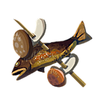 Brocheta de pescado y setas