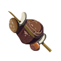 Brocheta de carne vivaz con durian