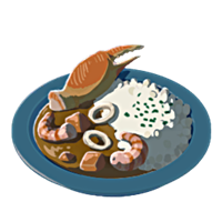 Arroz especiado con marisco